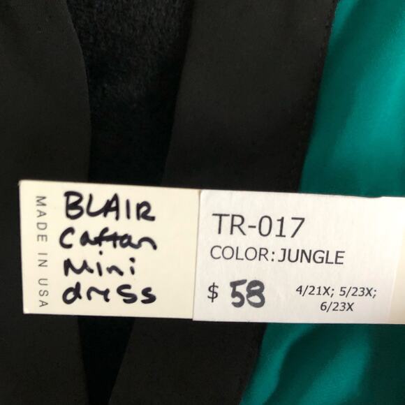 Three Eighty Two XS Green Caftan Mini Dress‎ Jungle V-Neck Cap Sleeve NWT - Picture 4 of 8